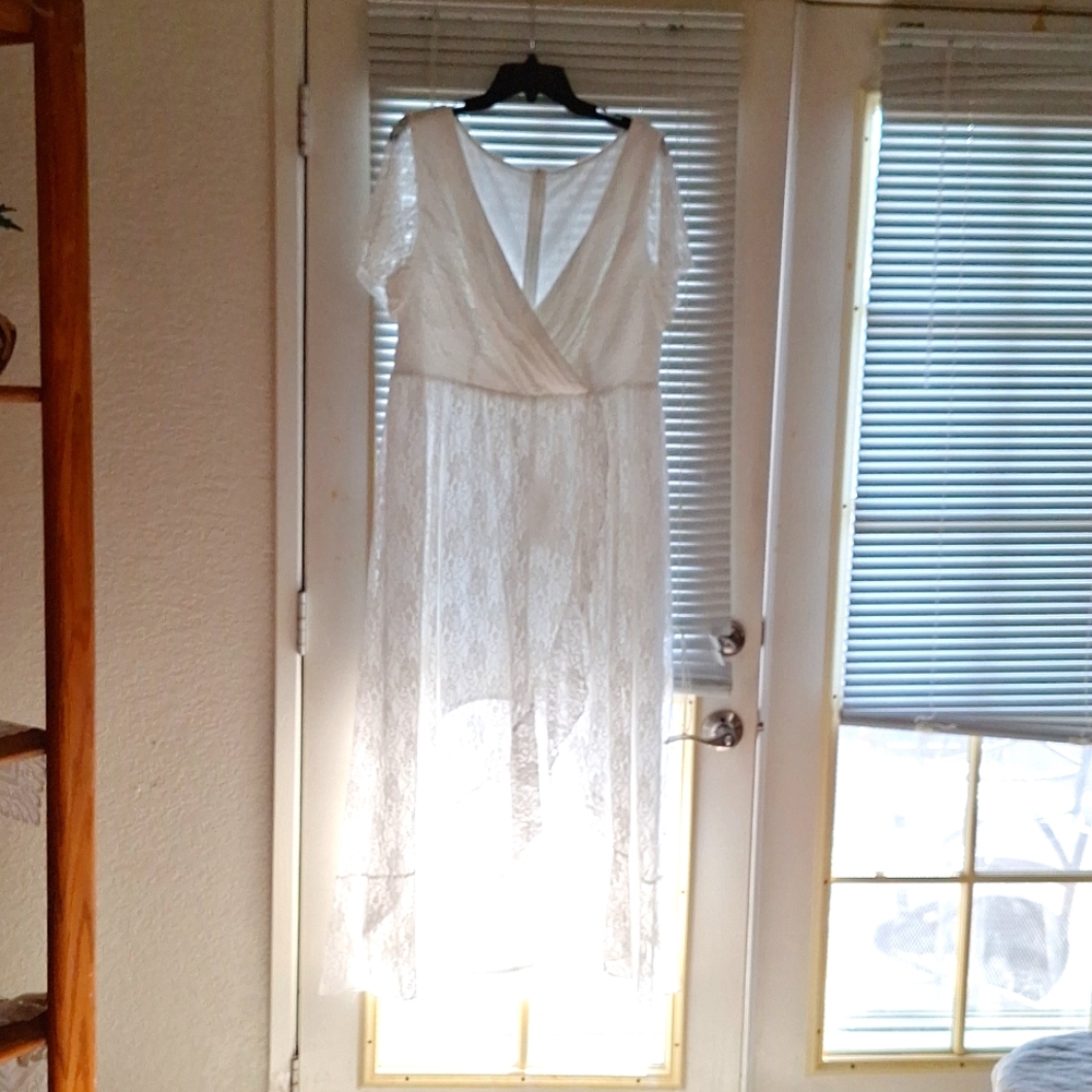 Ever pretty white lace wedding style dress